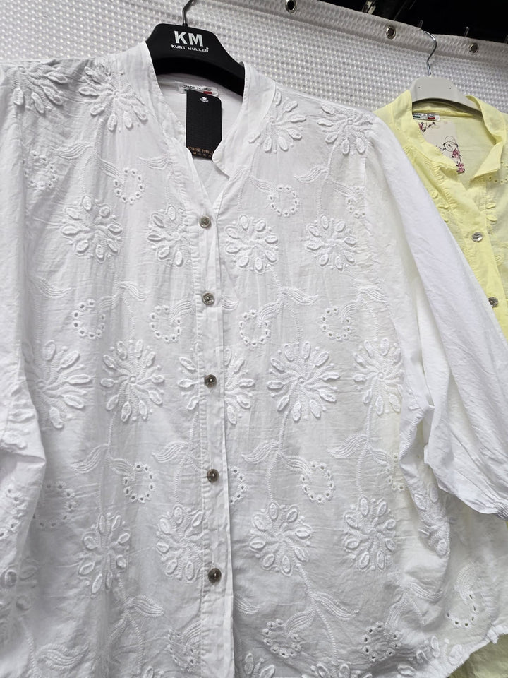 Daisy Embellished Pure Cotton Shirt - jqwholesale.com