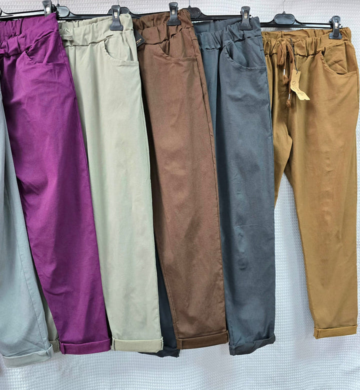 Plain Bi-Stretch Magic Trousers - jqwholesale.com