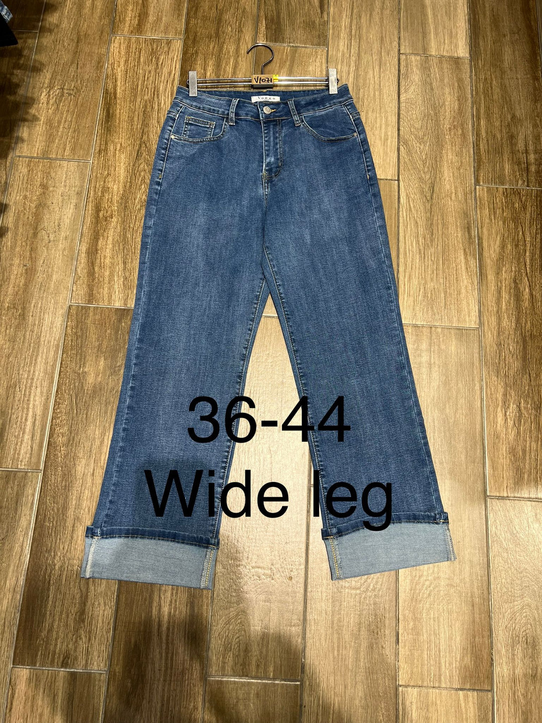 Wide Leg Turn Up Stretch Voggo jeans (10p.pack) - jqwholesale.com