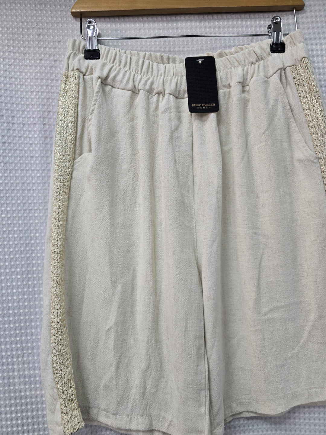 Linen Gold Trim Shorts - jqwholesale.com