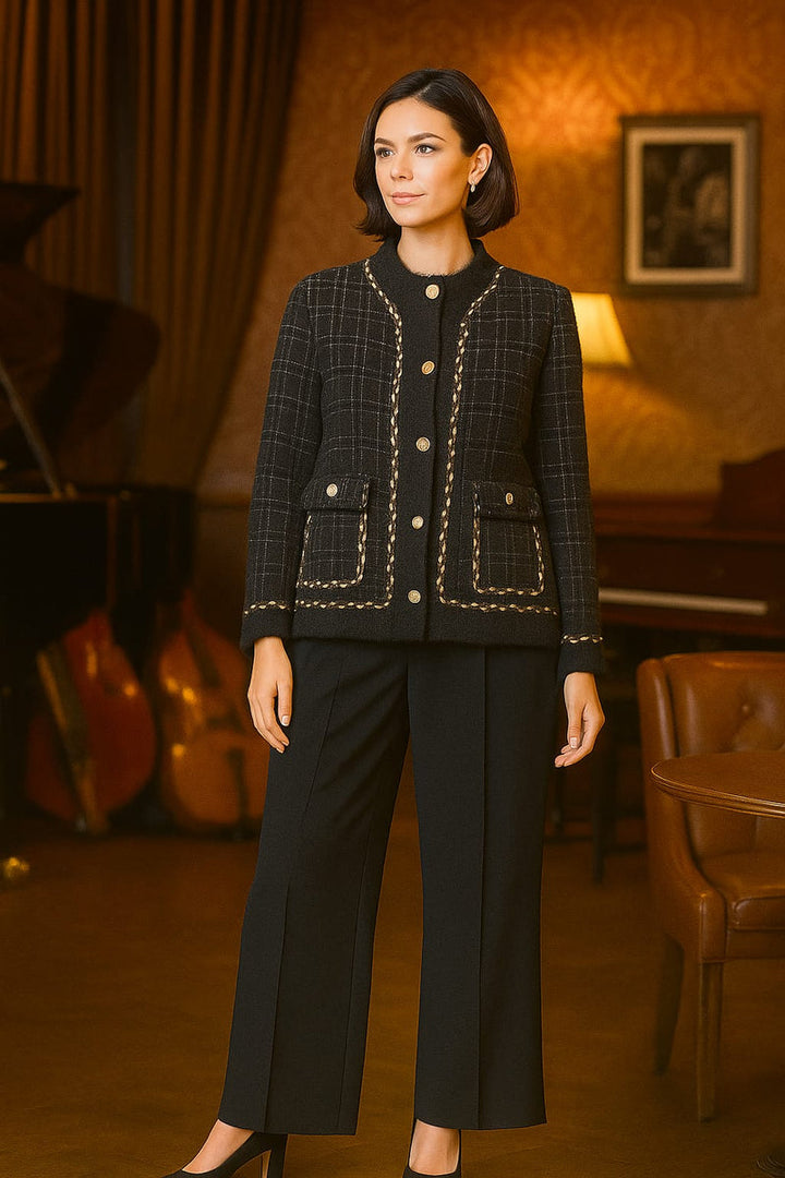 (2P.PACK) Pearl Gold Plait Detail Edge Cardigan - jqwholesale.com