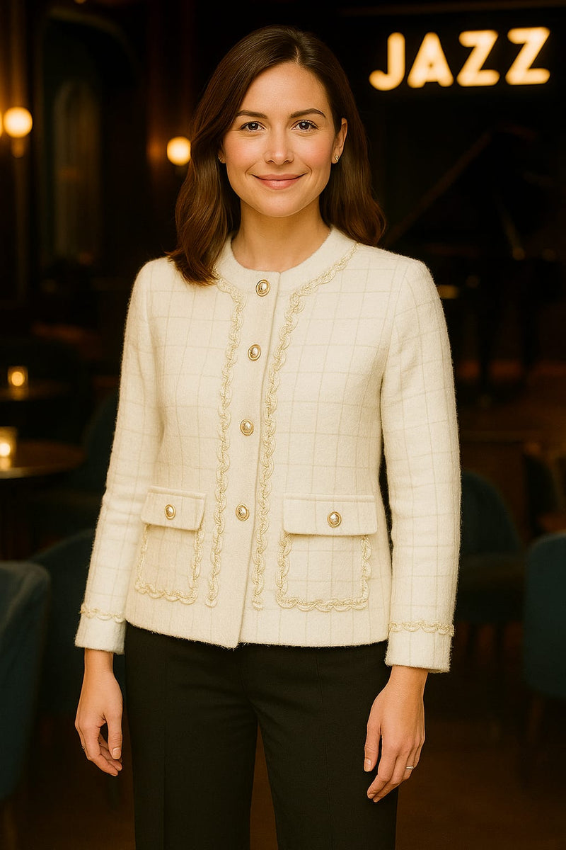 (2P.PACK) Pearl Gold Plait Detail Edge Cardigan - jqwholesale.com