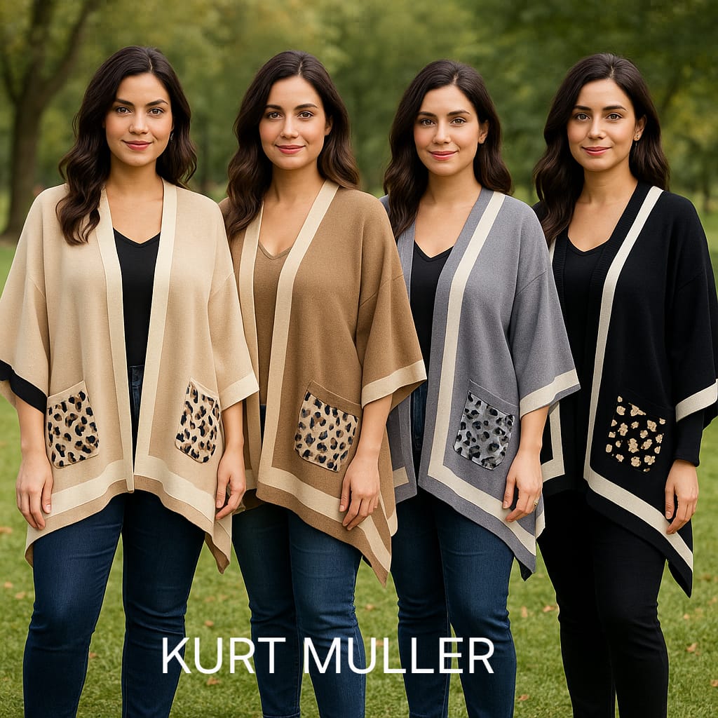 Luxe Leopard trim Coatigan Wrap - jqwholesale.com