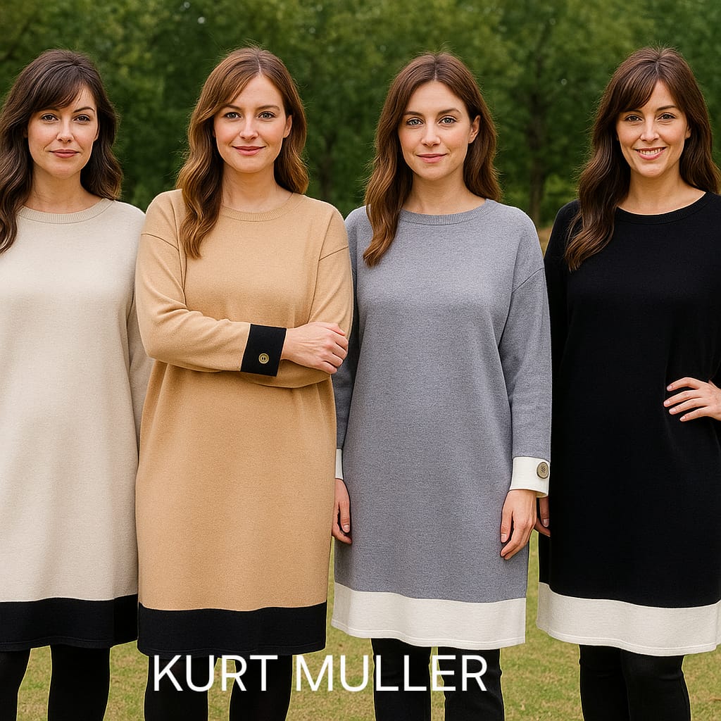 Fine Knit Gold Button Tunic Dress - jqwholesale.com