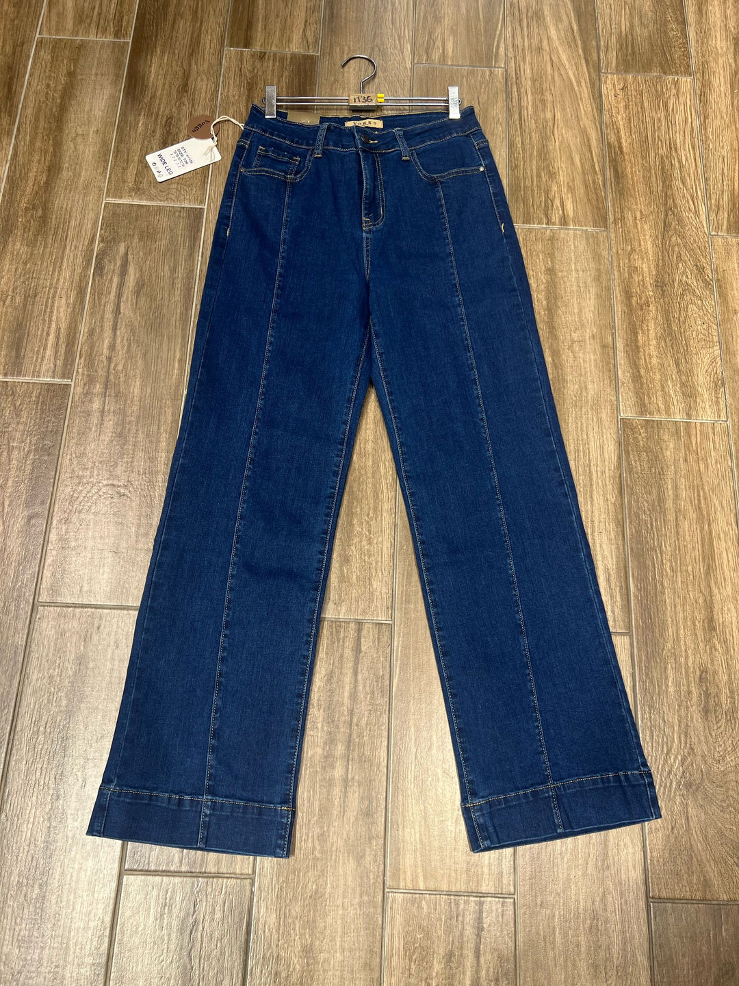 Wide Leg Indigo Seam Front Voggo Jeans (5P. PACK) - jqwholesale.com