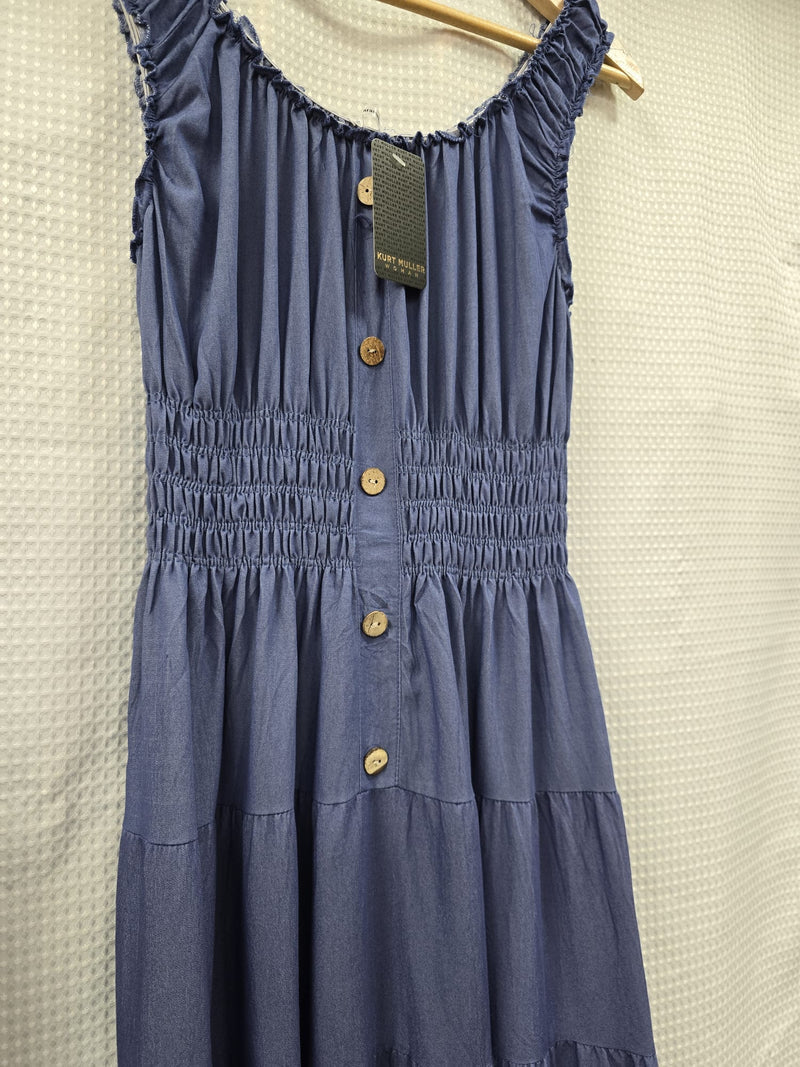 Sleeveless Midaxi Denim Look Dress (2P.PACK) - jqwholesale.com