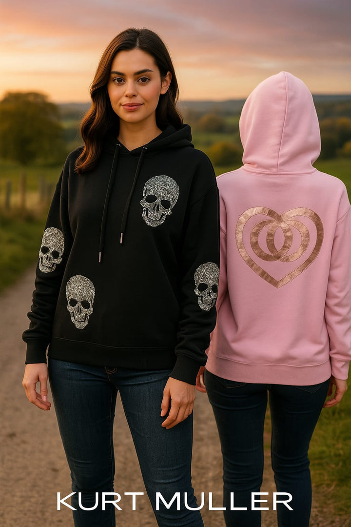 Diamante Skull Hoody Jumper - jqwholesale.com