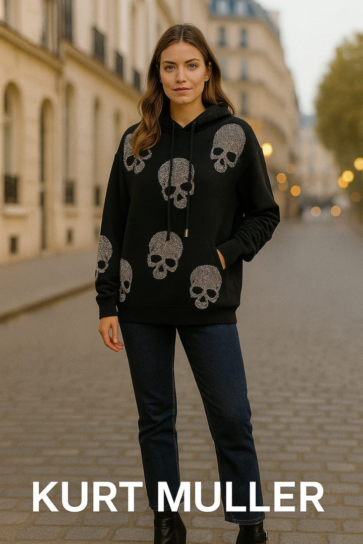 Diamante Skull Hoody Jumper - jqwholesale.com