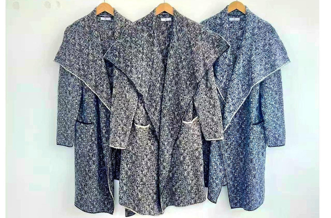 Tonal Waterfall Coatigan (2p.pack) - jqwholesale.com