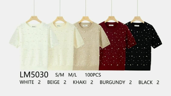 Gorgeous Pearl Short sleeve jumper (2p.pack) - jqwholesale.com