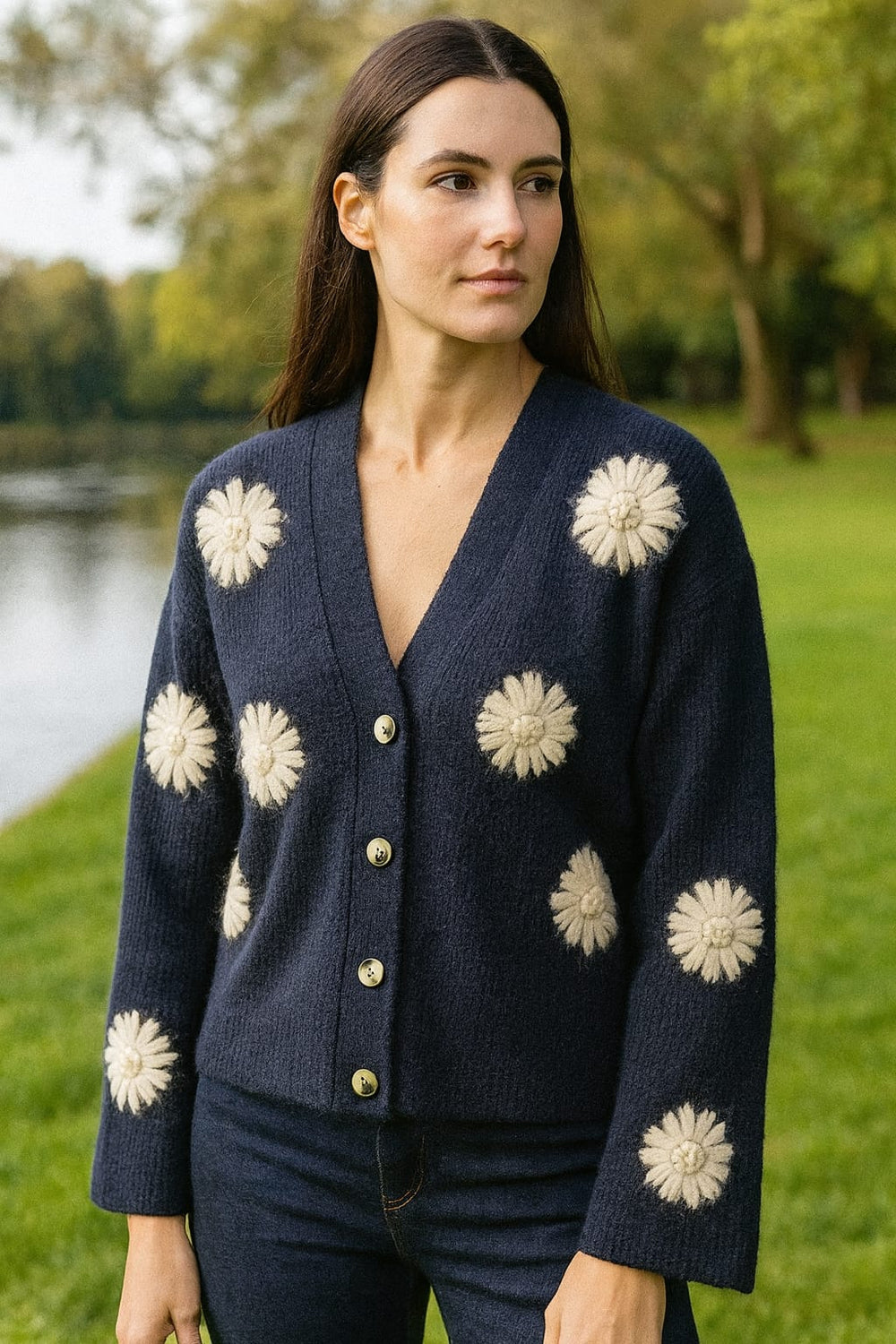 Strawberry 3d daisy knit Cardigan (4p.pack) - jqwholesale.com