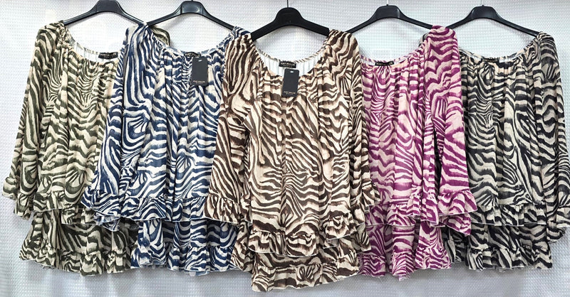 Tiered Zebra Tunic Top - jqwholesale.com