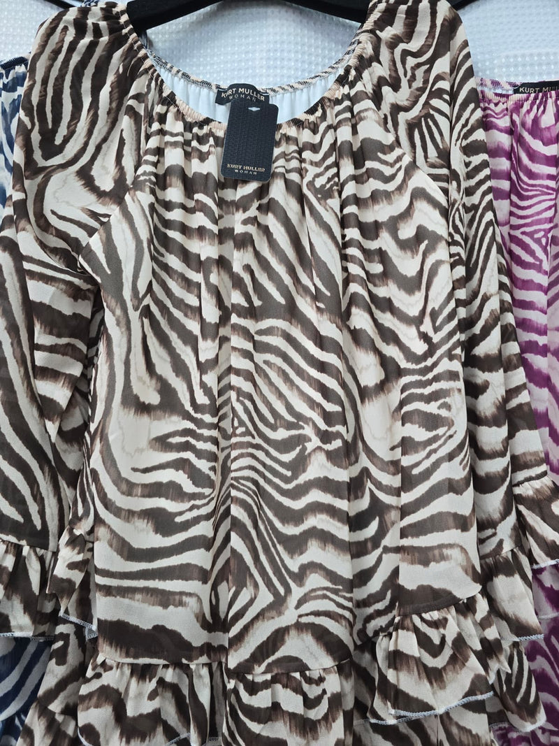 Tiered Zebra Tunic Top - jqwholesale.com