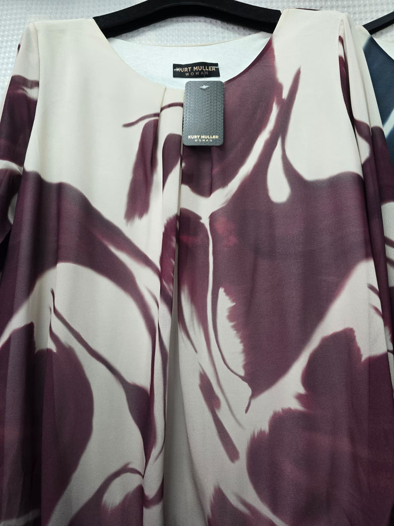 Marble Print Bubble hem blouse - jqwholesale.com
