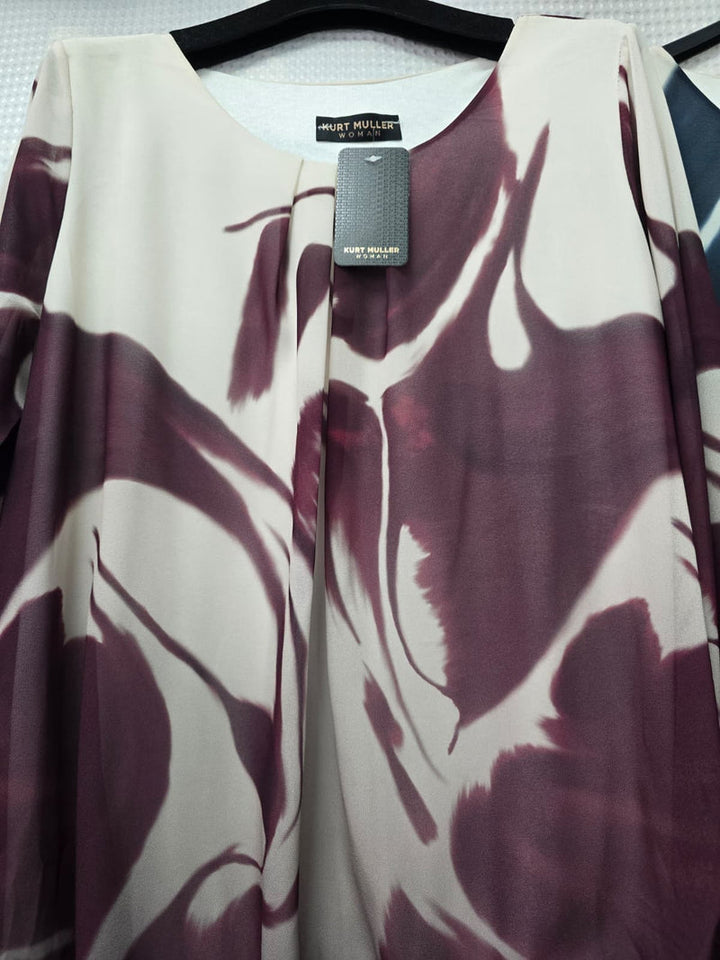 Marble Print Bubble hem blouse - jqwholesale.com