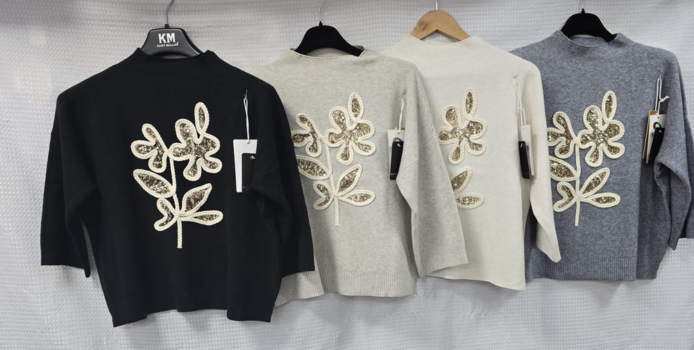Bronze Leaf Funnel Neck Knit (2p.pack) - jqwholesale.com
