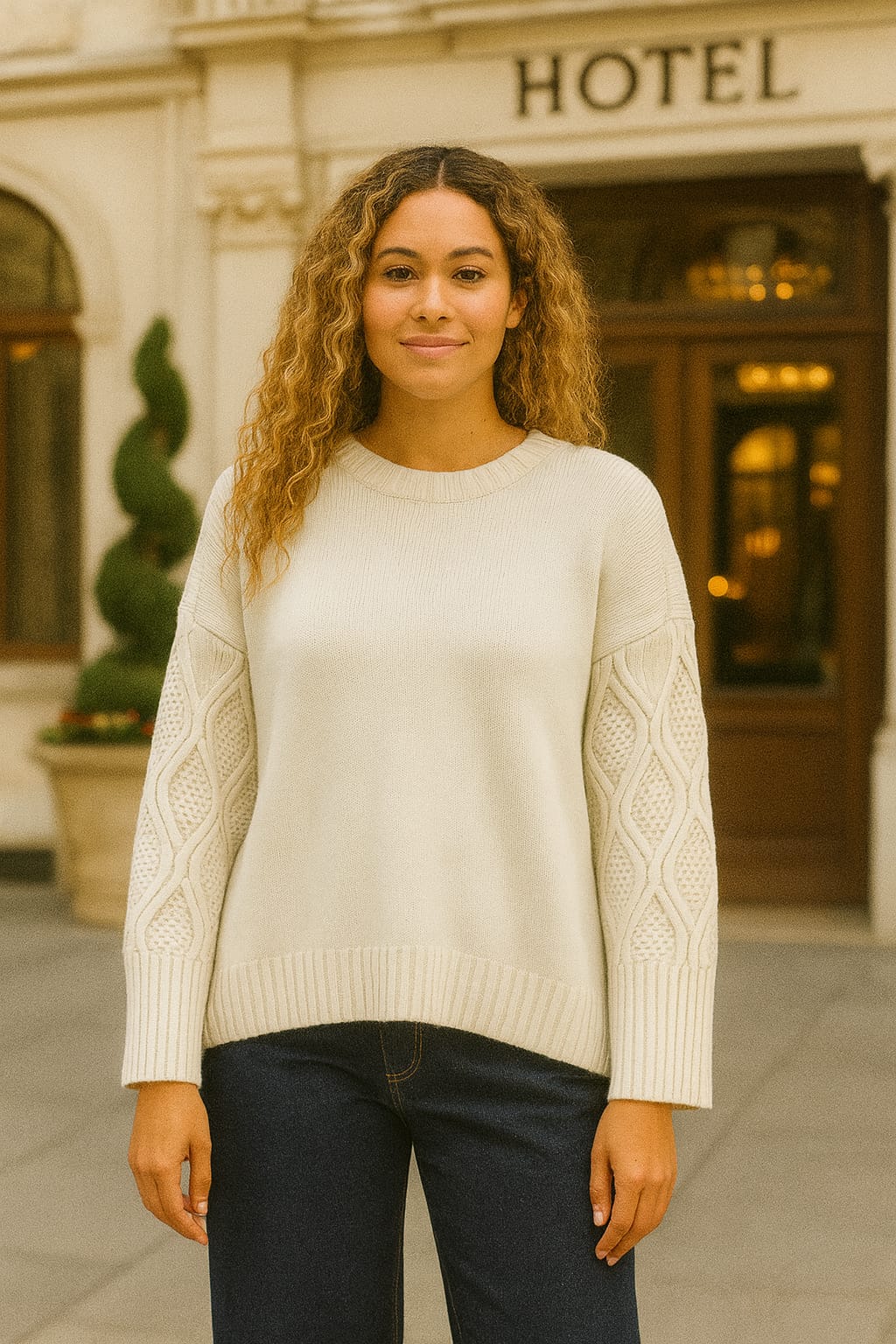 Arran Cable Sleeve Knit (2P.PACK) - jqwholesale.com