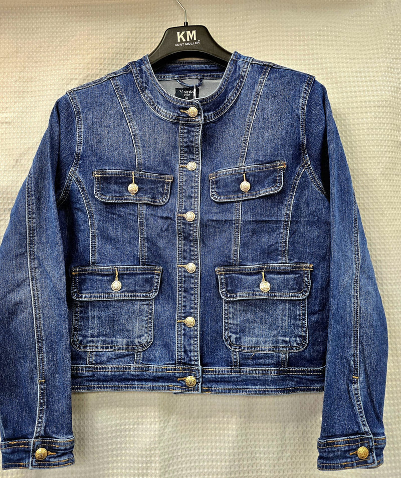 Voggo Gold Button Mandarin Denim Jacket (5P.PACK) - jqwholesale.com