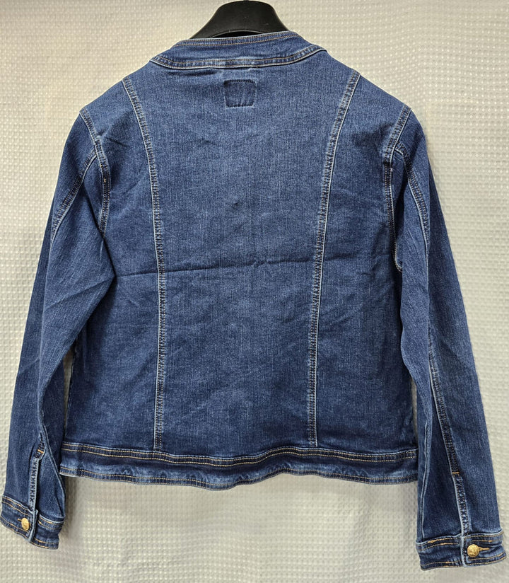 Voggo Gold Button Mandarin Denim Jacket (5P.PACK) - jqwholesale.com