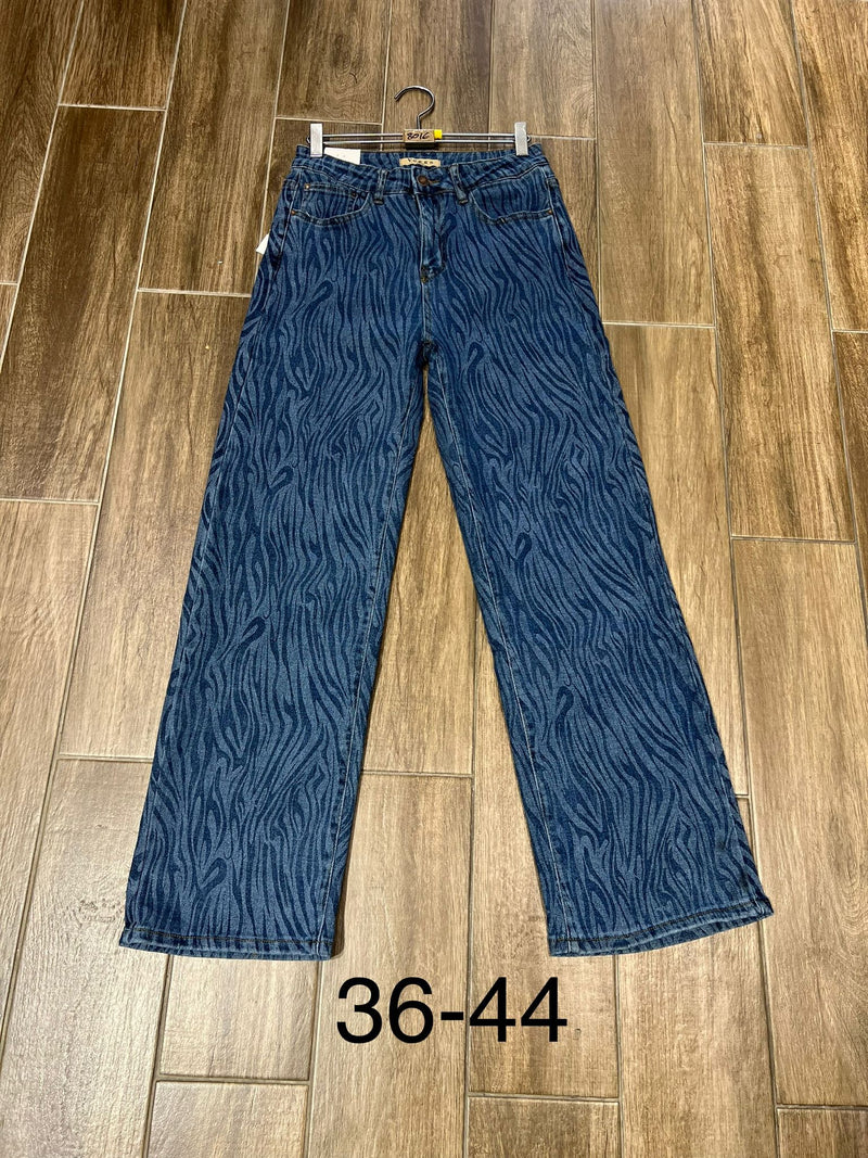 Zebra Wide leg Stretch Jeans (5P.PACK) - jqwholesale.com