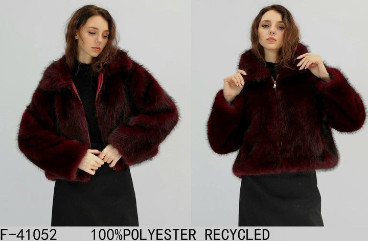 Luxury Faux Fur Gold Zip Coat - jqwholesale.com