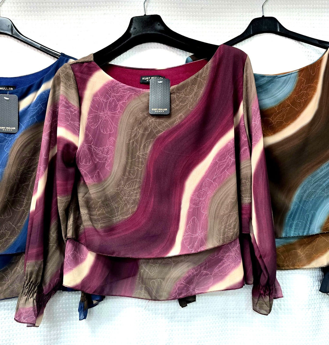 Marble Wave Layered Blouse - jqwholesale.com
