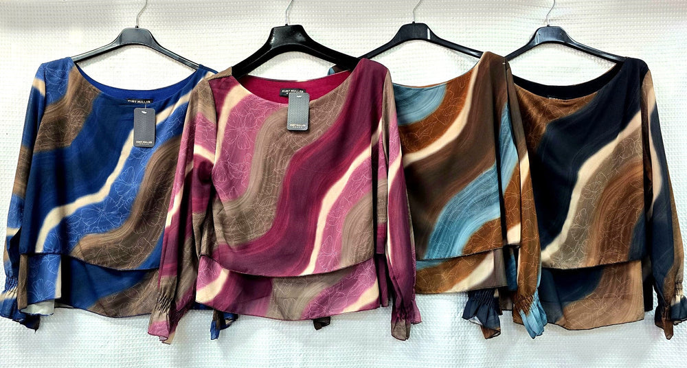 Marble Wave Layered Blouse - jqwholesale.com
