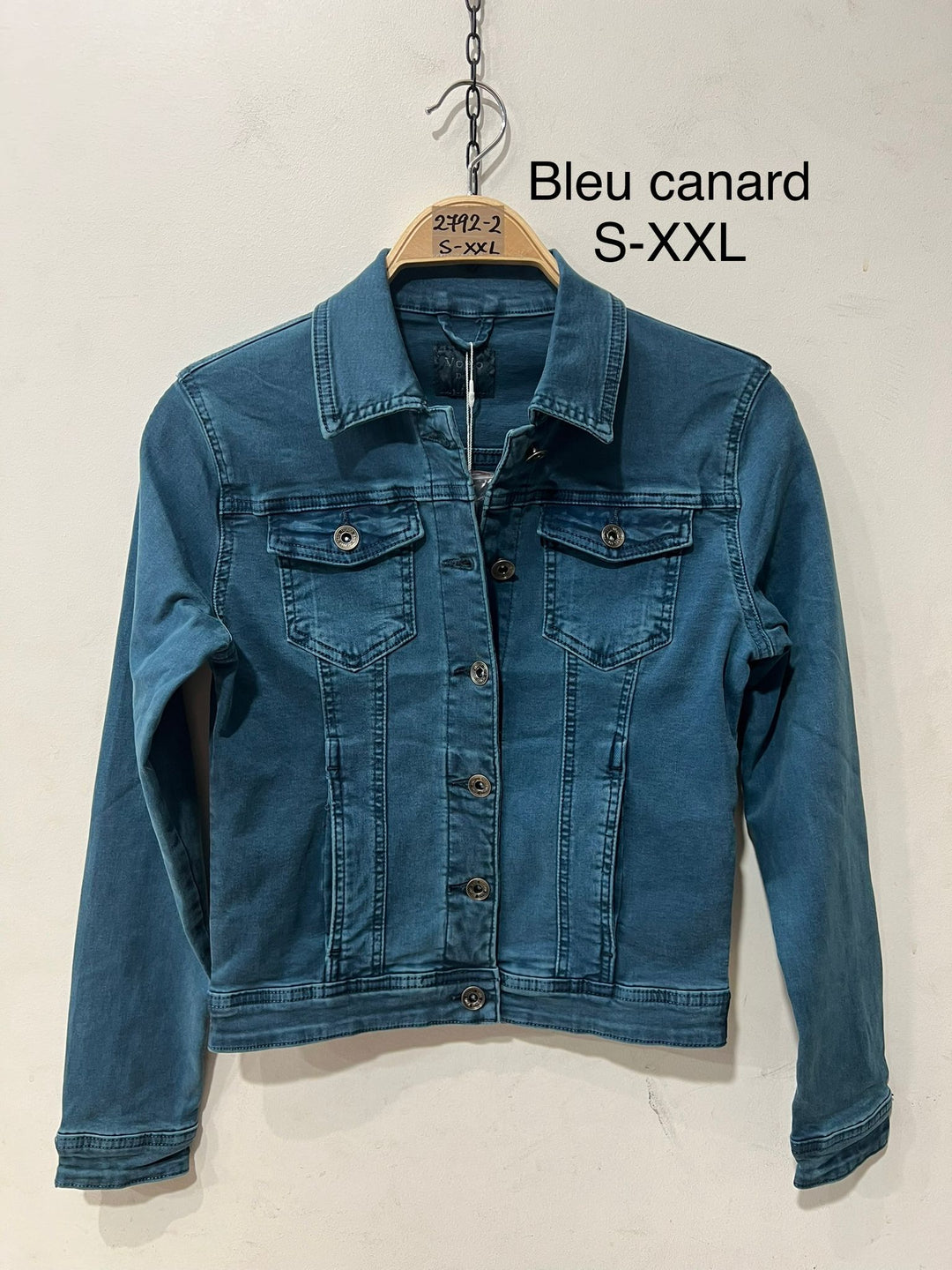 Teal Blue Voggo Bi Stretch Denim Jacket (5p.pack) - jqwholesale.com