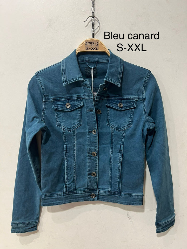 Teal Blue Voggo Bi Stretch Denim Jacket (5p.pack) - jqwholesale.com