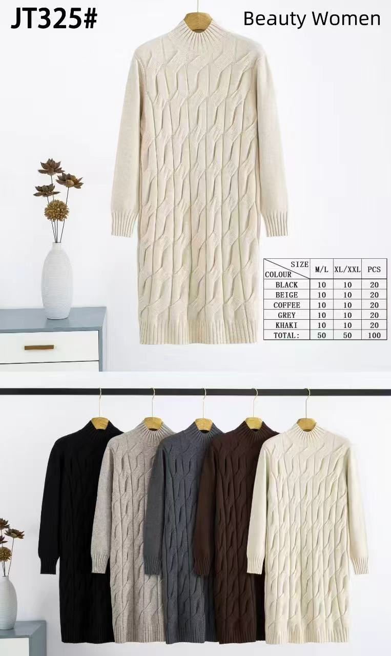 Cable Soft touch Knitted Dress (2p.pack) - PRE ORDER