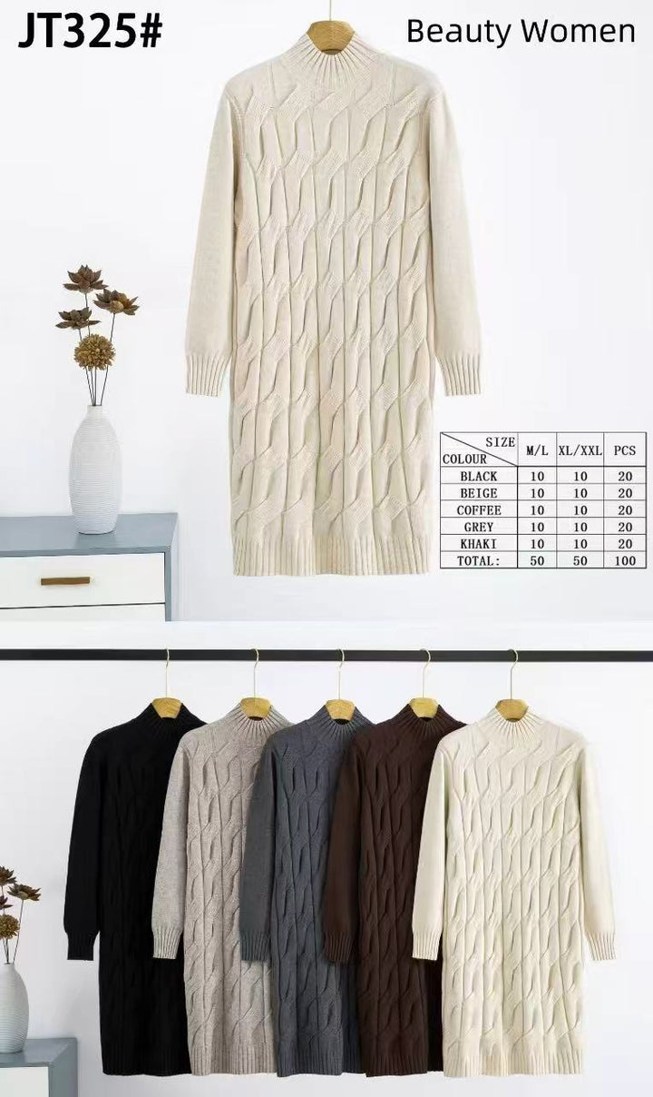 Cable Soft touch Knitted Dress (2p.pack) - PRE ORDER