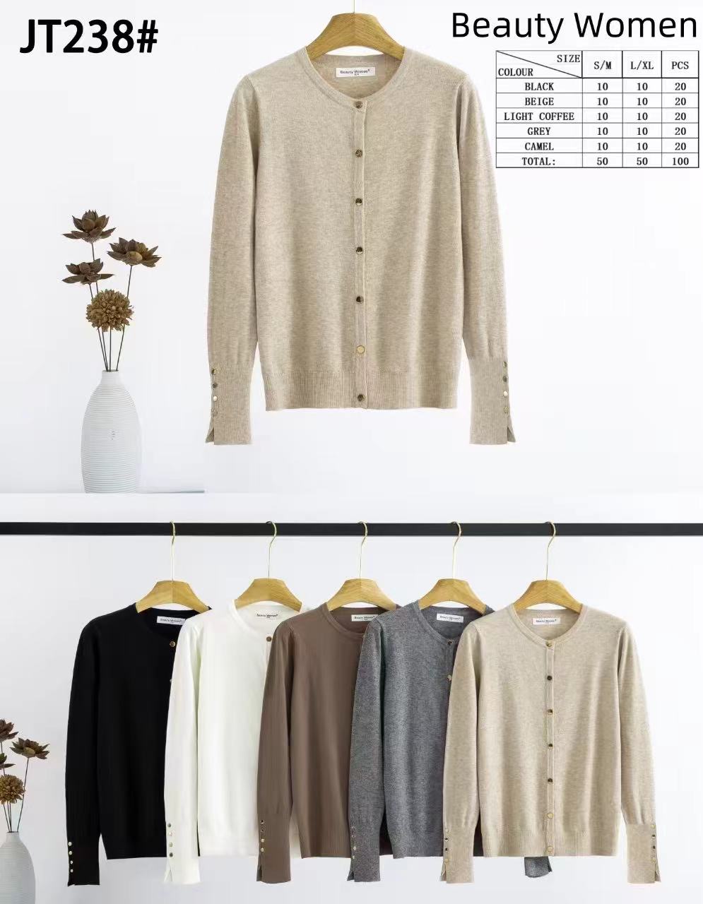 Zra Gold Stud Cardigan (2p.pack)