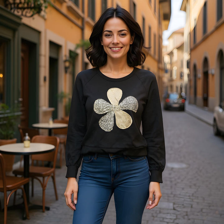 Floral Sequin Sweatshirt