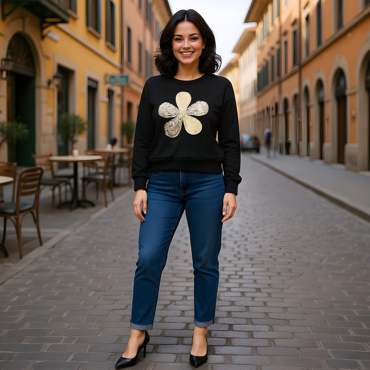 Floral Sequin Sweatshirt
