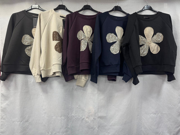 Floral Sequin Sweatshirt