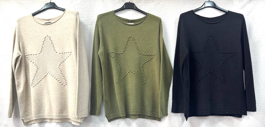 Sasha Star Alpaca Soft Touch Crew Knit Jumper