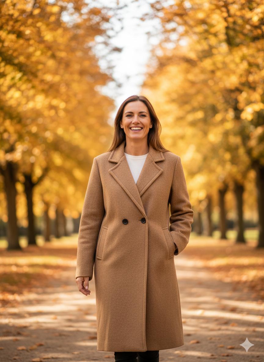 Soft Touch Lined Coat with Detachable Leopard Ruffle Brooch