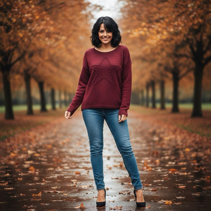 Sasha Star Alpaca Soft Touch Crew Knit Jumper