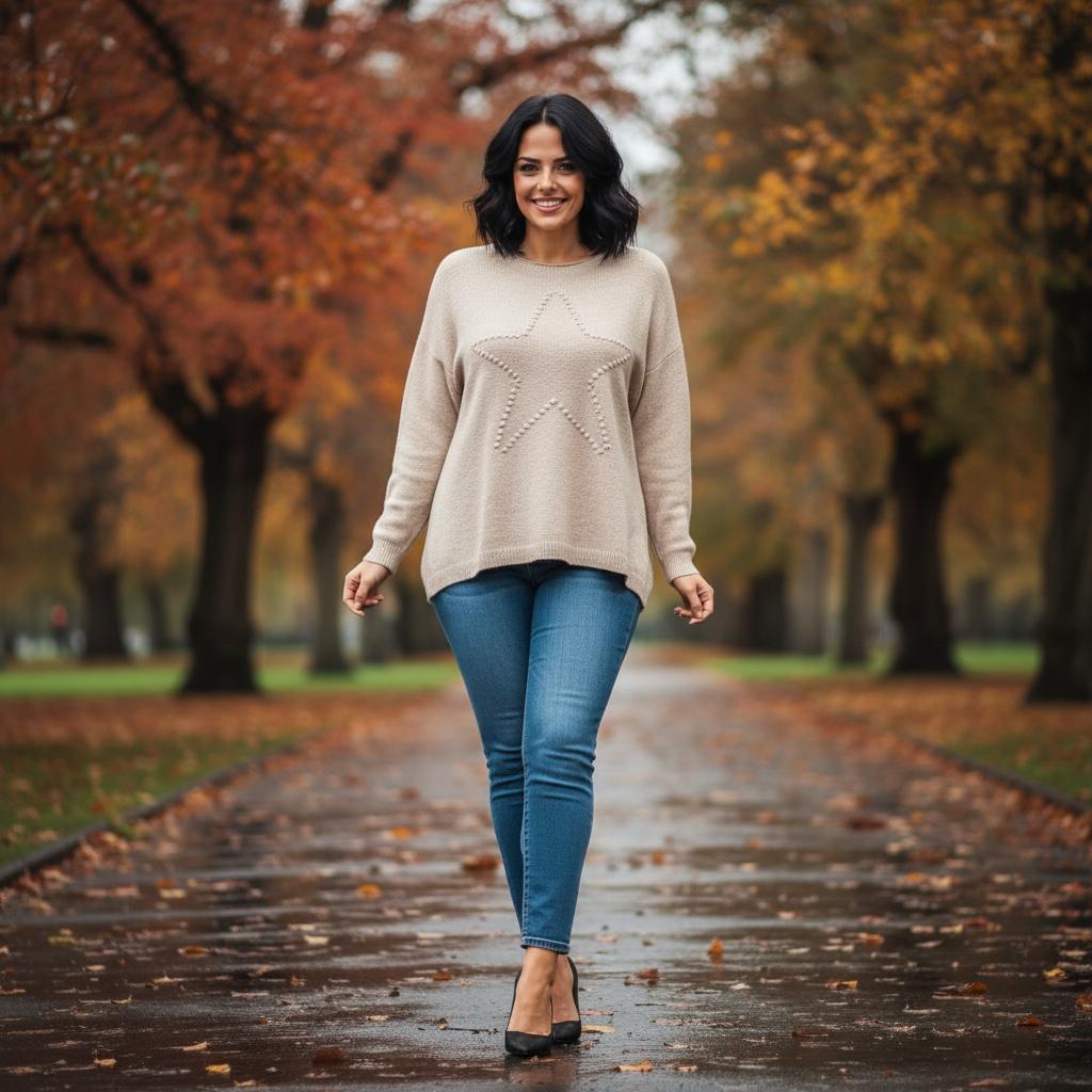 Sasha Star Alpaca Soft Touch Crew Knit Jumper