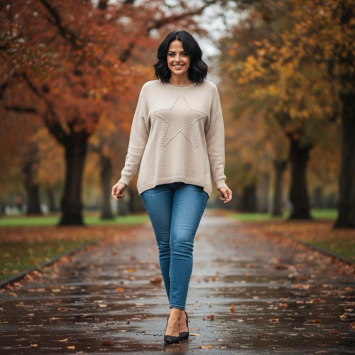 Sasha Star Alpaca Soft Touch Crew Knit Jumper