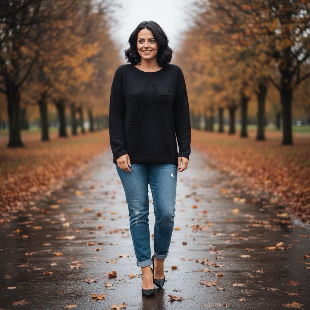 Sasha Star Alpaca Soft Touch Crew Knit Jumper