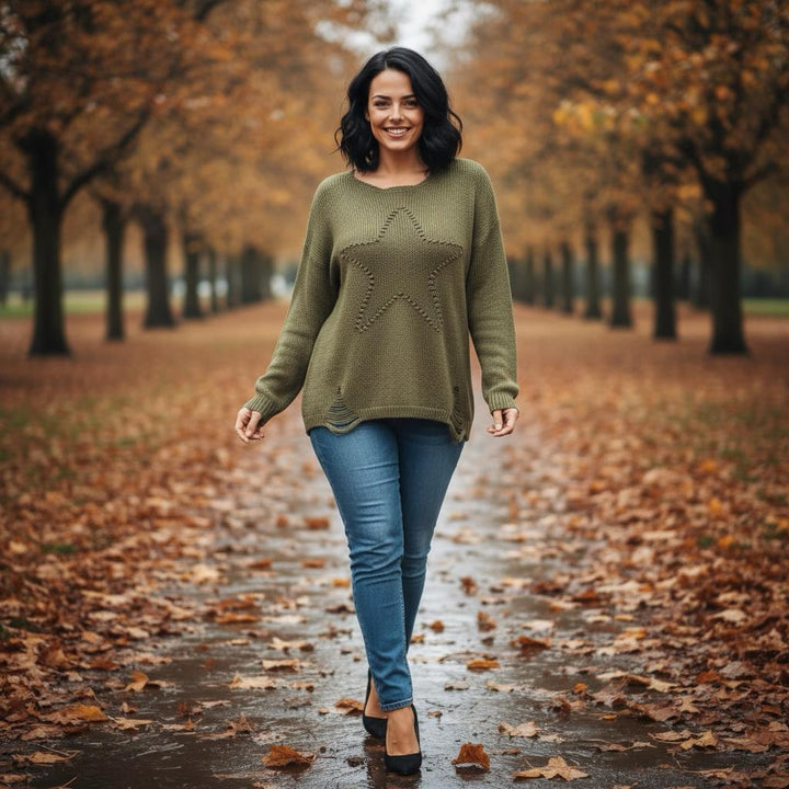 Sasha Star Alpaca Soft Touch Crew Knit Jumper