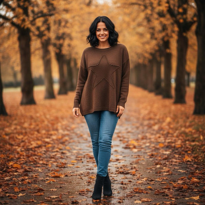 Sasha Star Alpaca Soft Touch Crew Knit Jumper