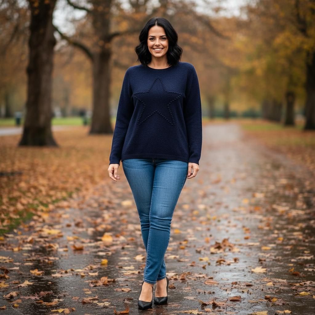 Sasha Star Alpaca Soft Touch Crew Knit Jumper