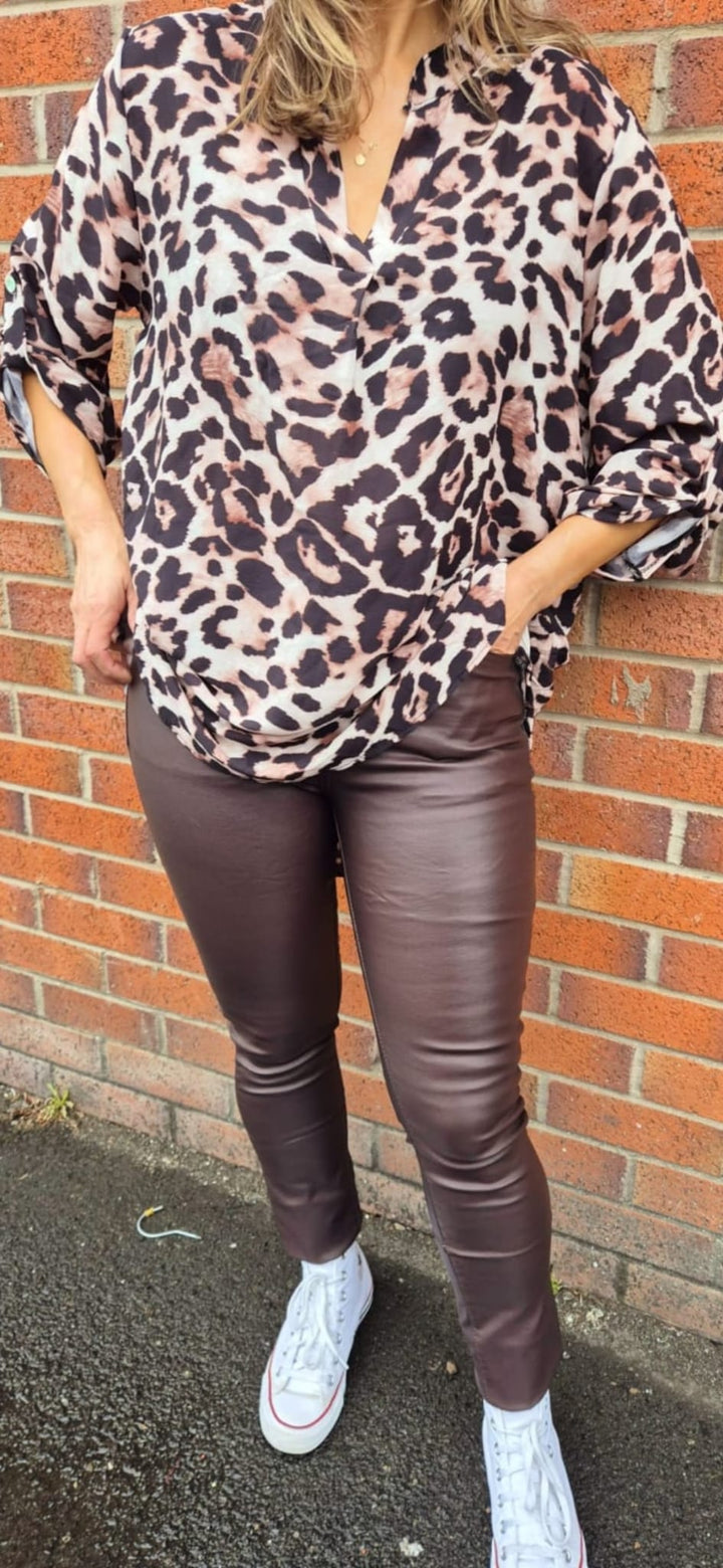 Vegan Leather Look Bi stretch Jeans (5p.pack)