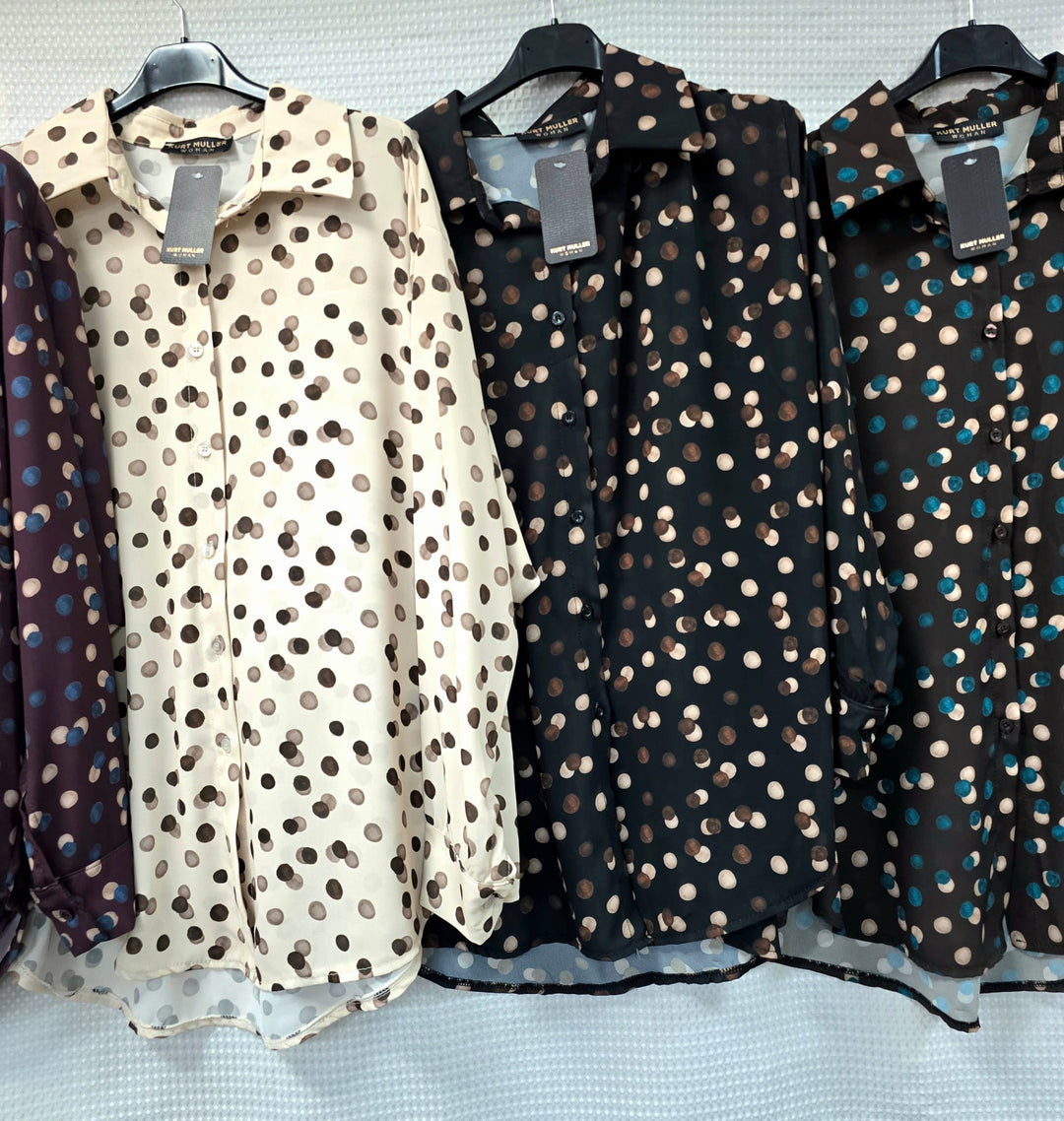 Tonal Polka Dot Print Shirt