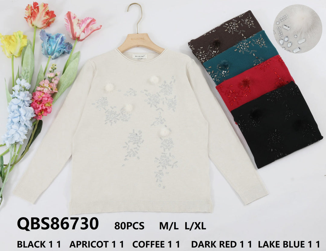 Pom Crystal Burst Knit Jumper (2p.pack)