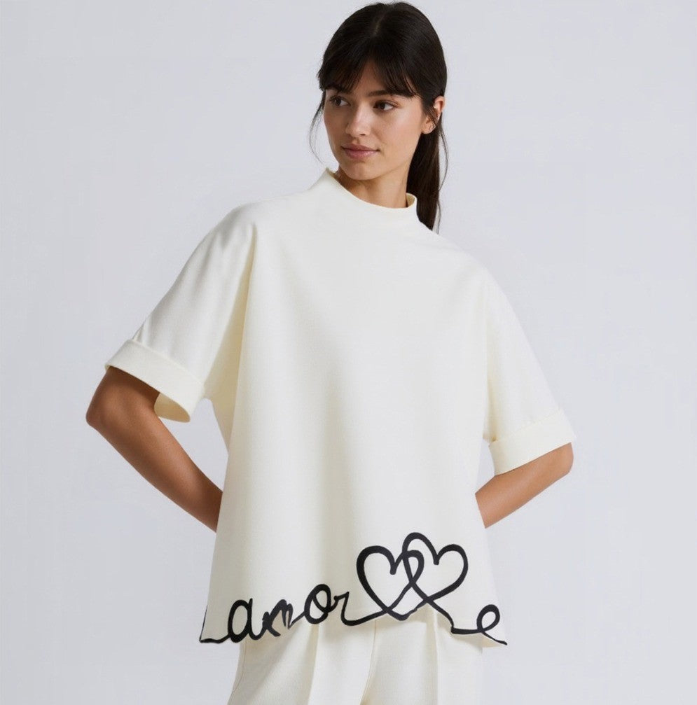 Heart Cornelli Trim Turtle Neck Knit (2p.pack)