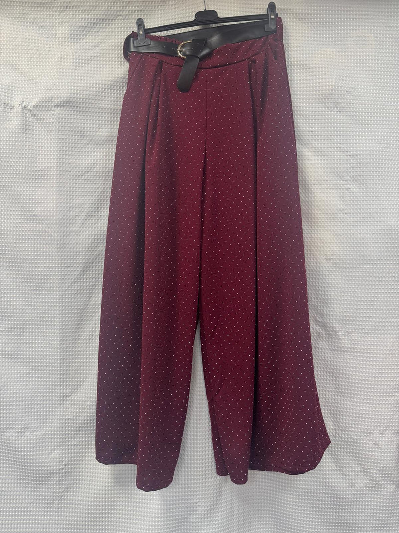 Diamante Stud Wide Leg Trousers