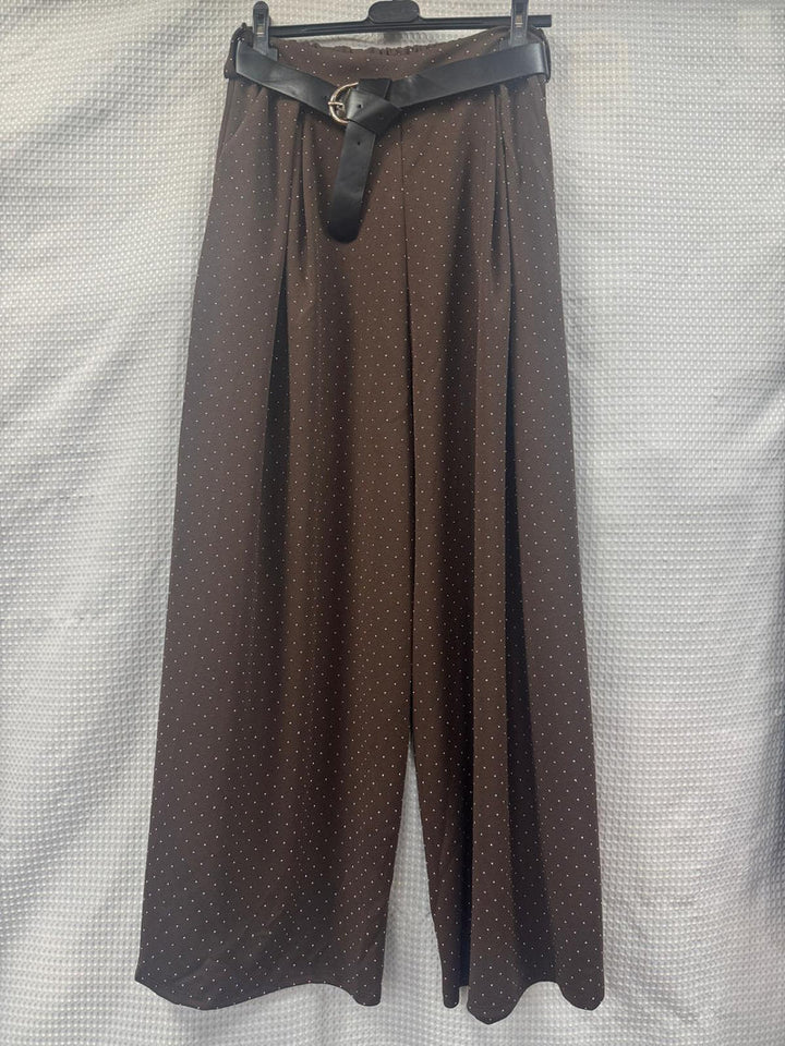 Diamante Stud Wide Leg Trousers